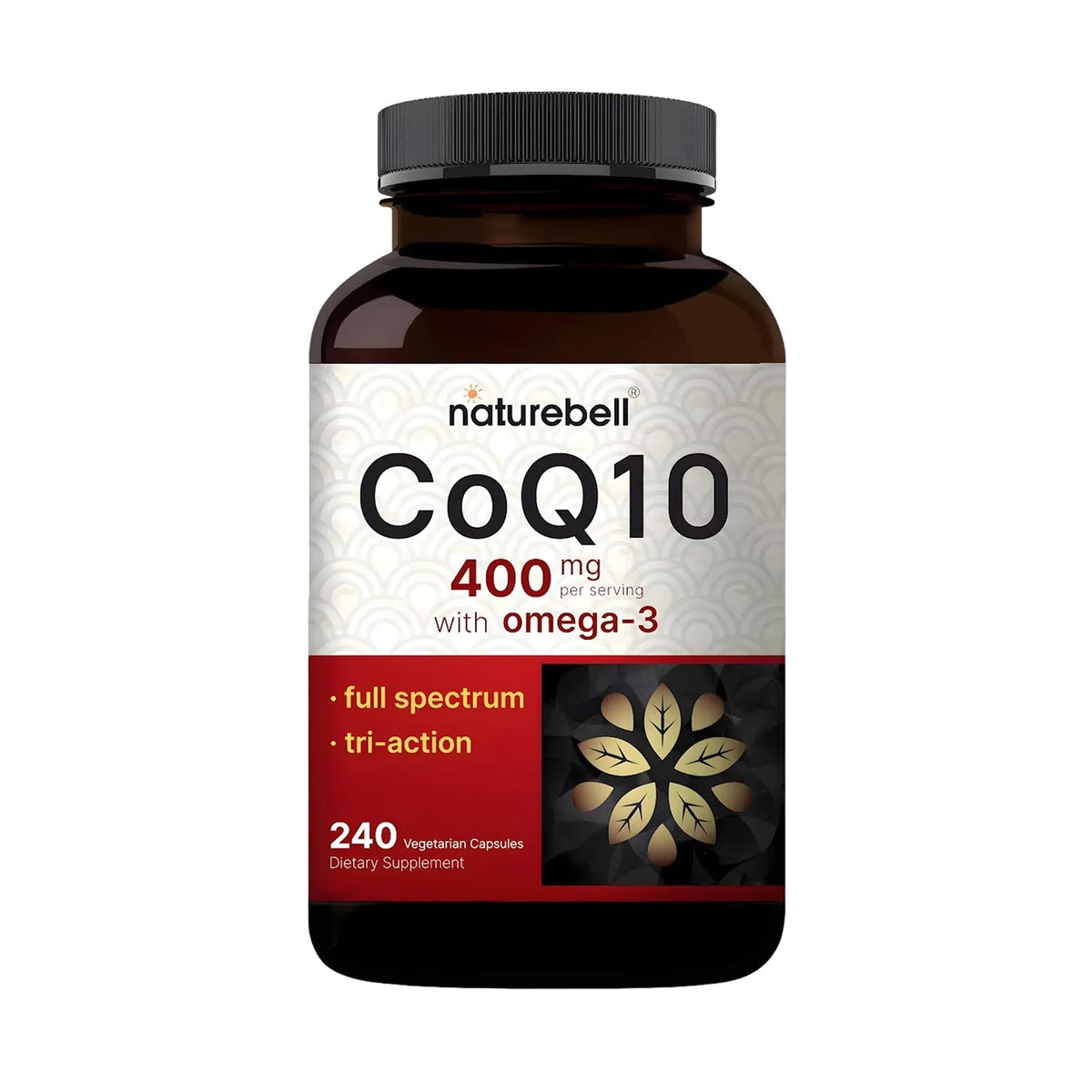 NatureBell CoQ10 400mg Omega-3 Fatty Acids Capsules front view