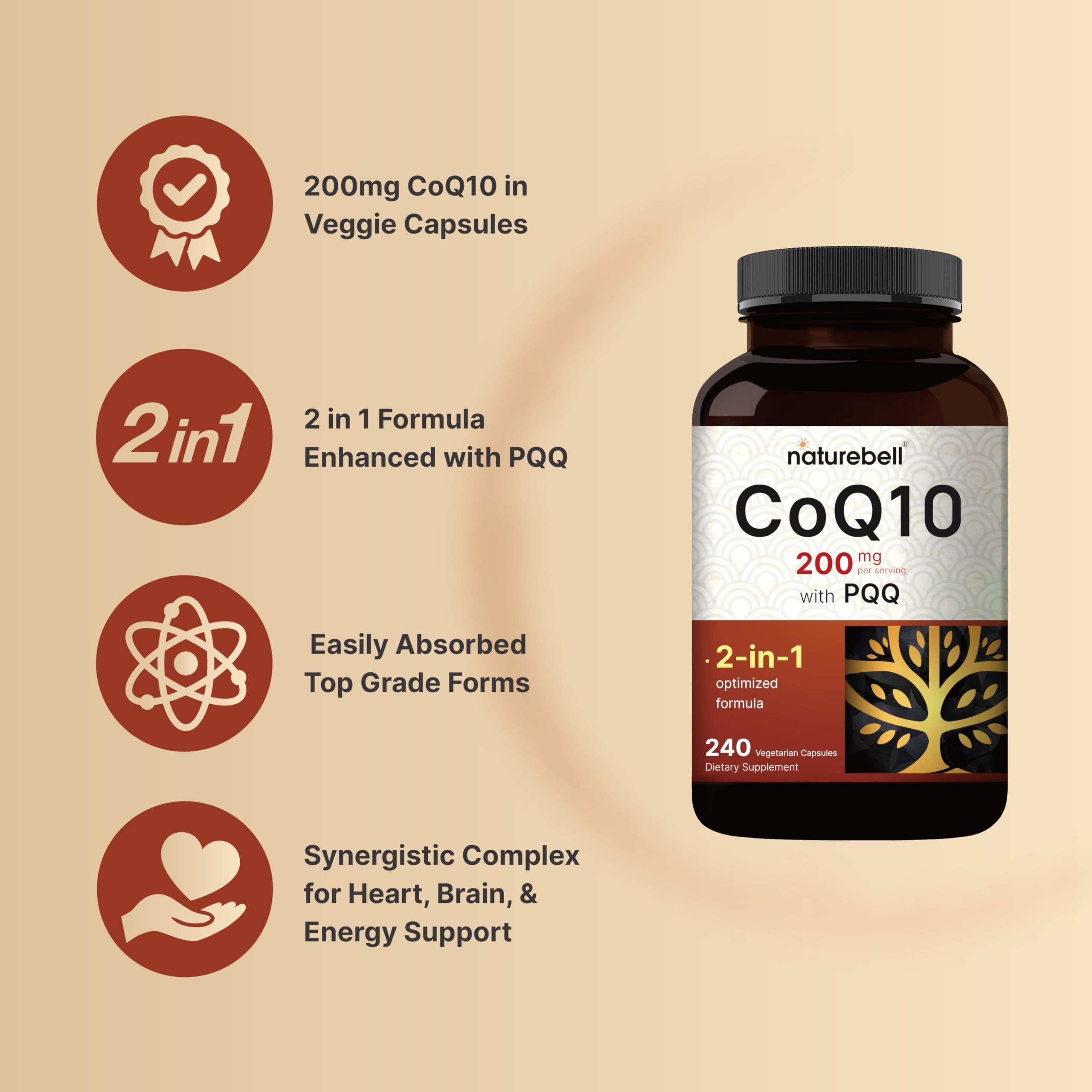NatureBell CoQ10 & PQQ Complex capsule close-up
