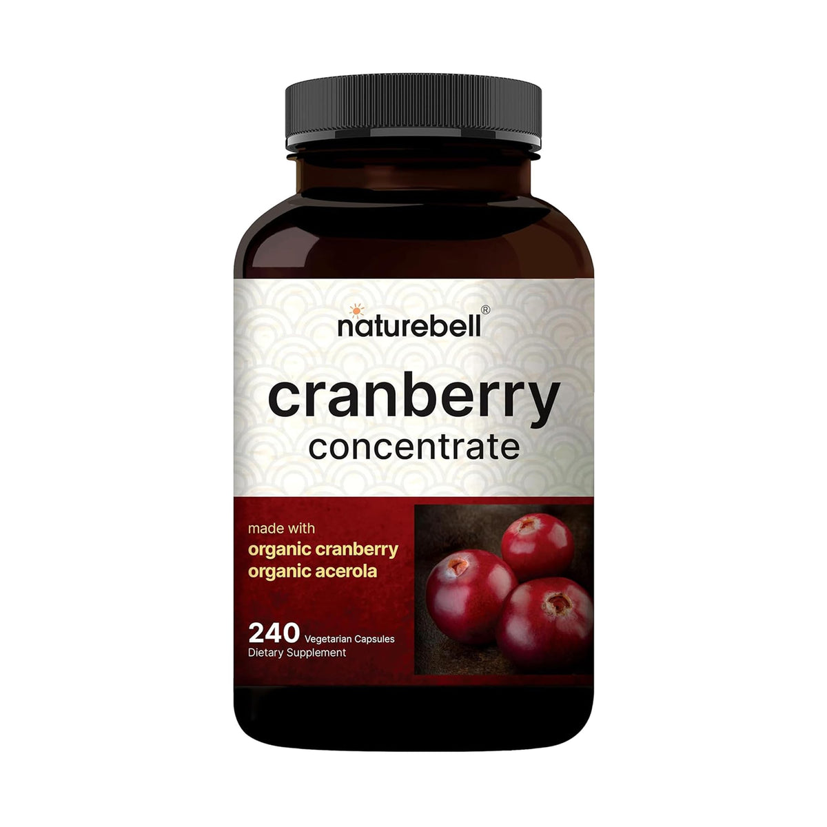 NatureBell Cranberry Concentrate 360mg capsules front view