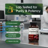 NatureBell Cranberry Concentrate capsules on a wooden table