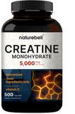 NatureBell Creatine Capsules bottle front view with 500 capsules