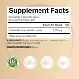 NatureBell creatine monohydrate powder 1000g back view