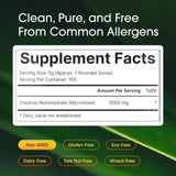 NatureBell Creatine Monohydrate Powder 5000mg scoop