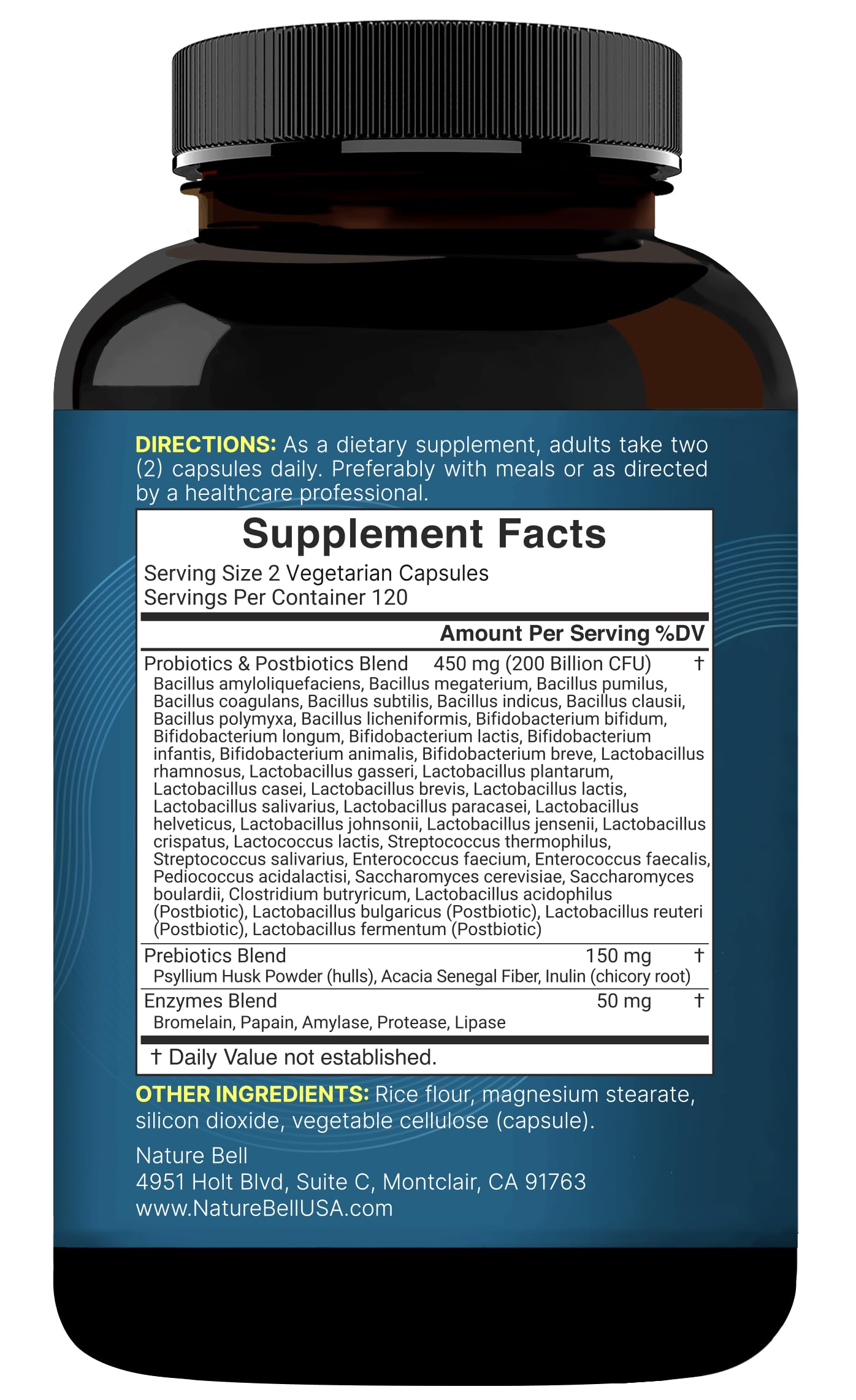 NatureBell daily Enzyme Complex bottle with measuring scoop