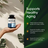 NatureBell DHEA 100mg capsules displayed with a measuring spoon