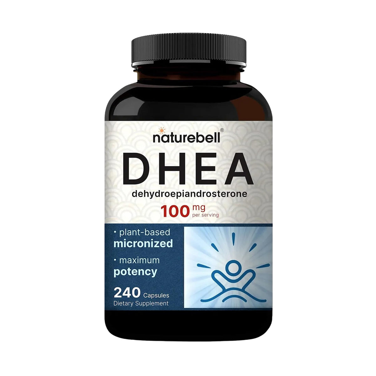 NatureBell DHEA 100mg capsules front view with packaging