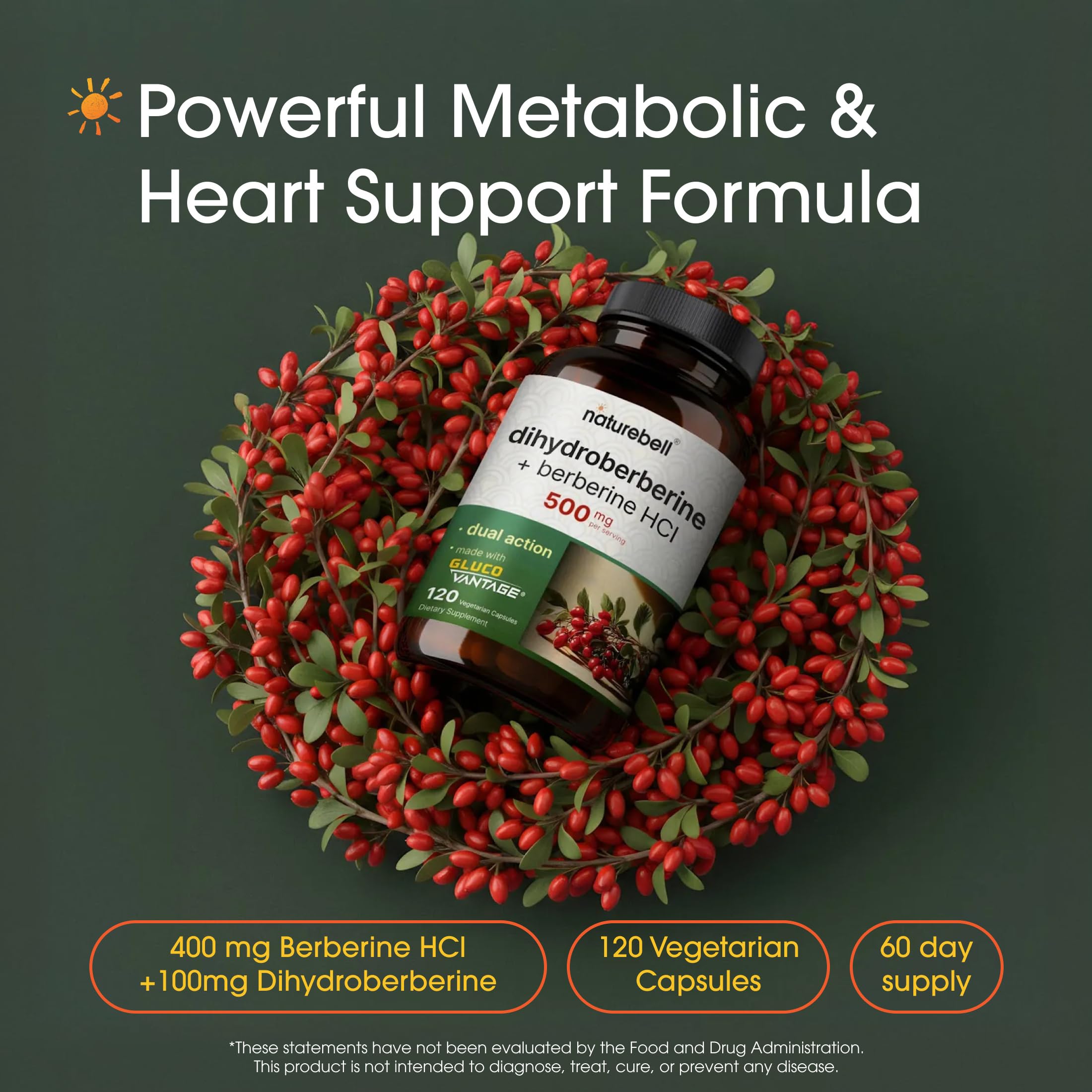 NatureBell Dihydroberberine bottle with label details