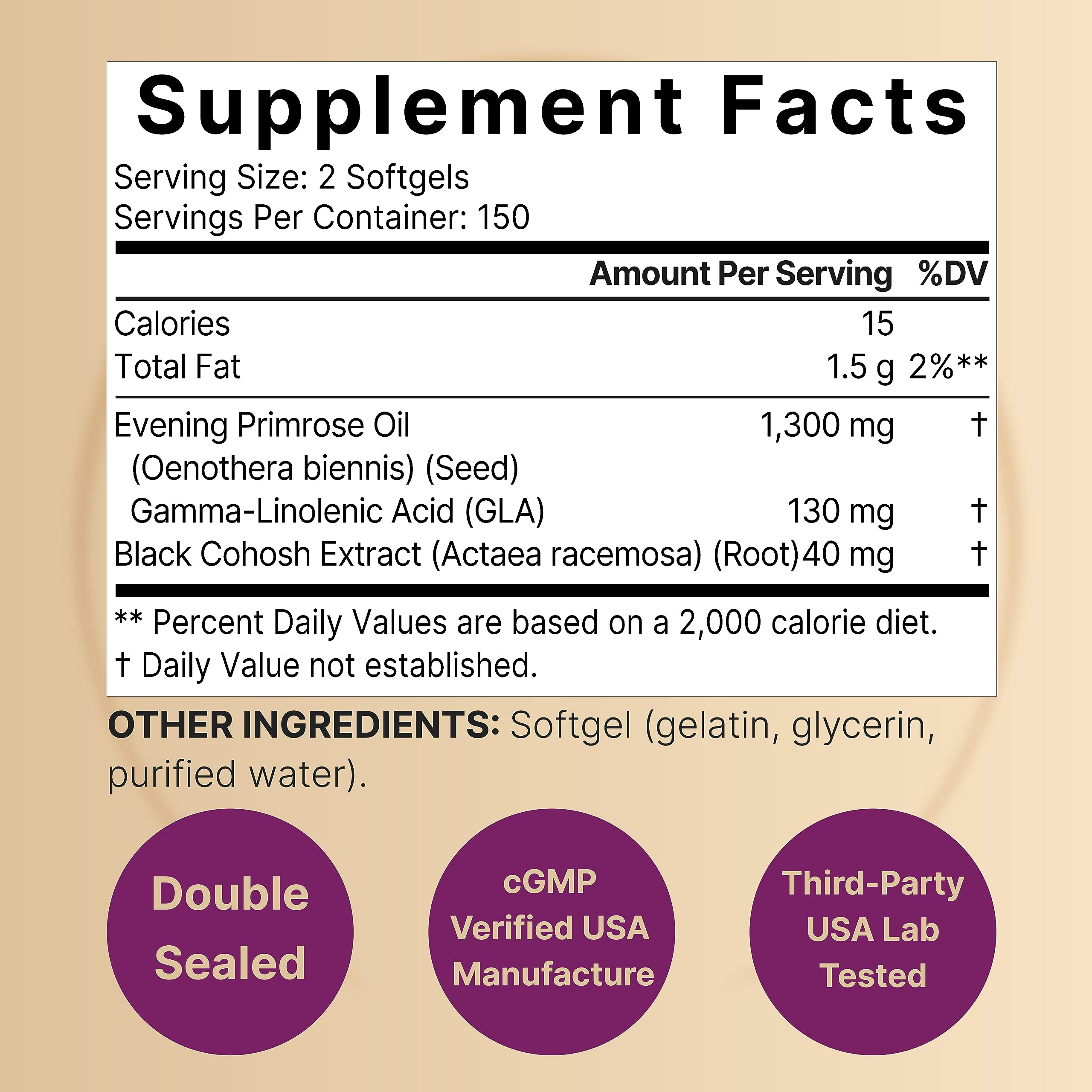 NatureBell Evening Primrose Oil Softgels packaging side view