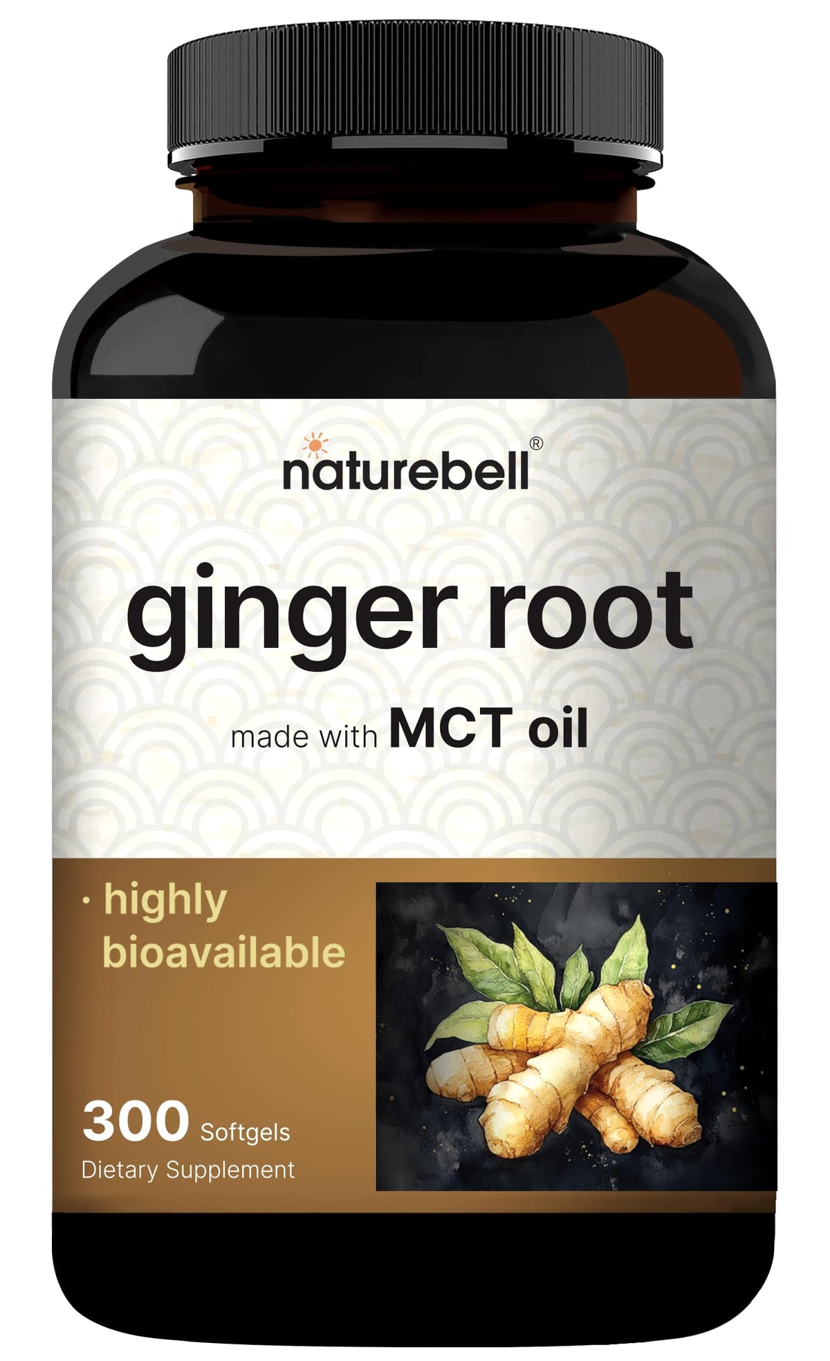 NatureBell Ginger Root Extract Softgels bottle front view