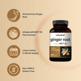 NatureBell Ginger Root Extract Softgels with MCT oil label close-up