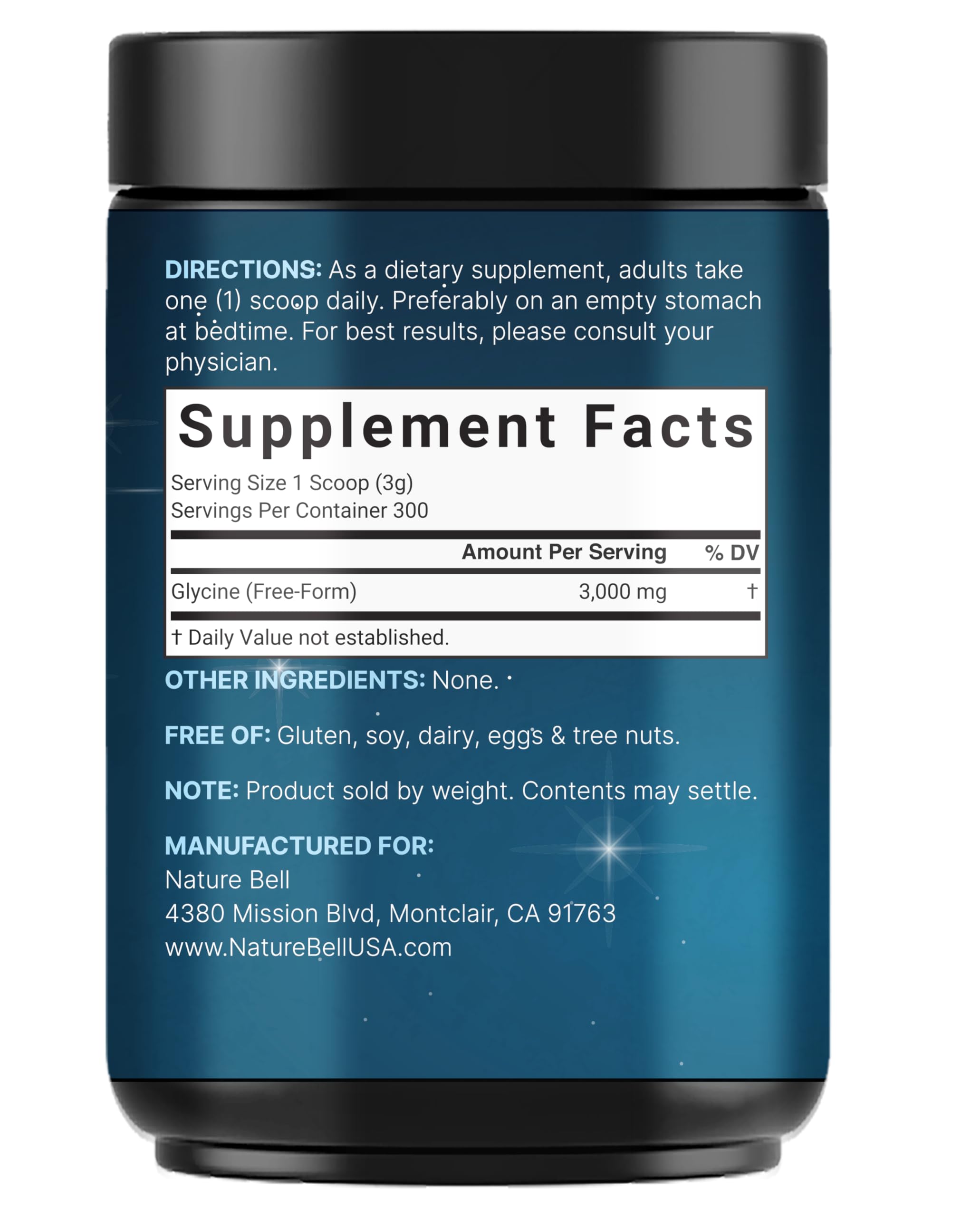 NatureBell Glycine Powder 907g on a kitchen counter