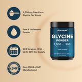 NatureBell Glycine Powder 907g scoop next to container