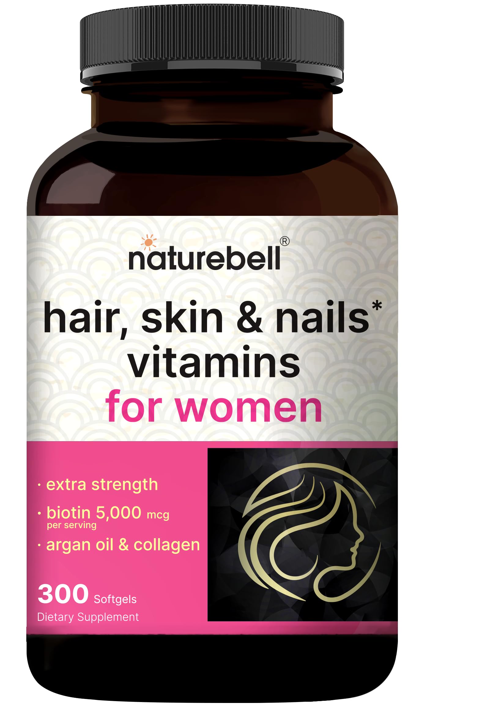 NatureBell Hair, Skin & Nails multivitamin softgels front view