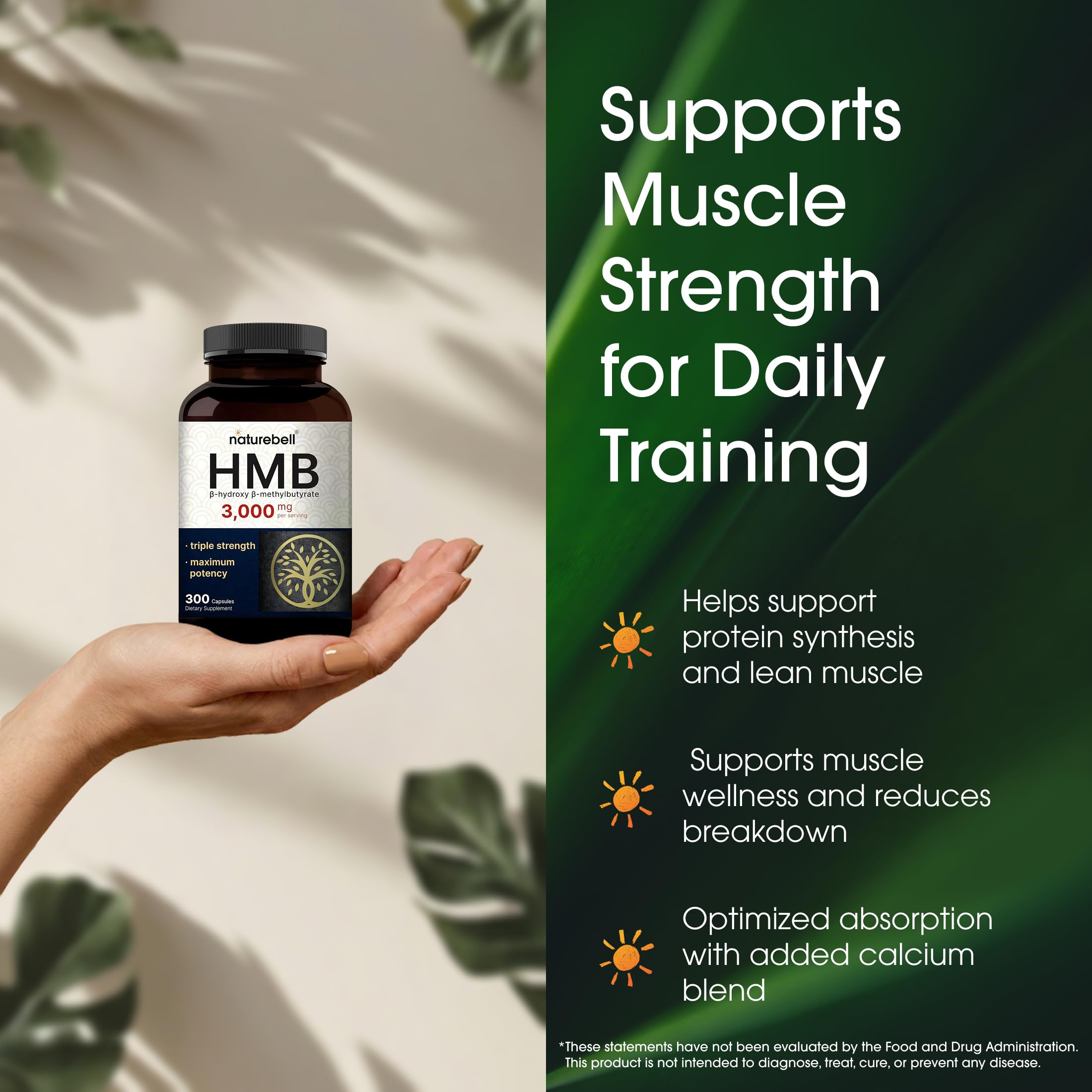 NatureBell HMB Capsules 3000mg with calcium ingredients list