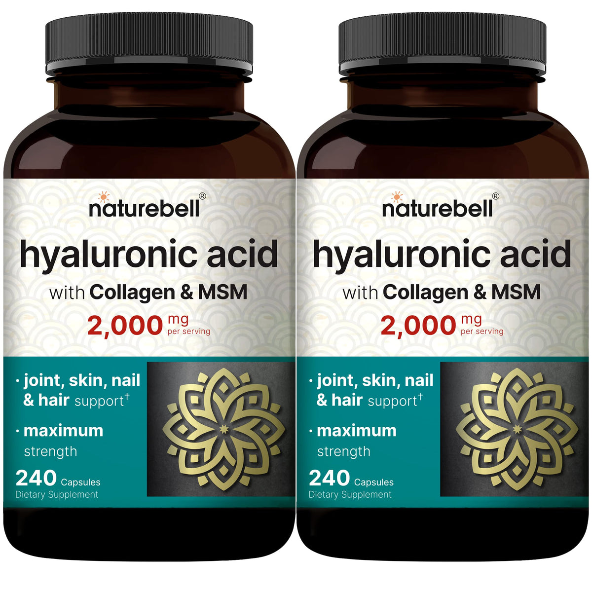 NatureBell Hyaluronic Acid Capsules 2-Pack front view