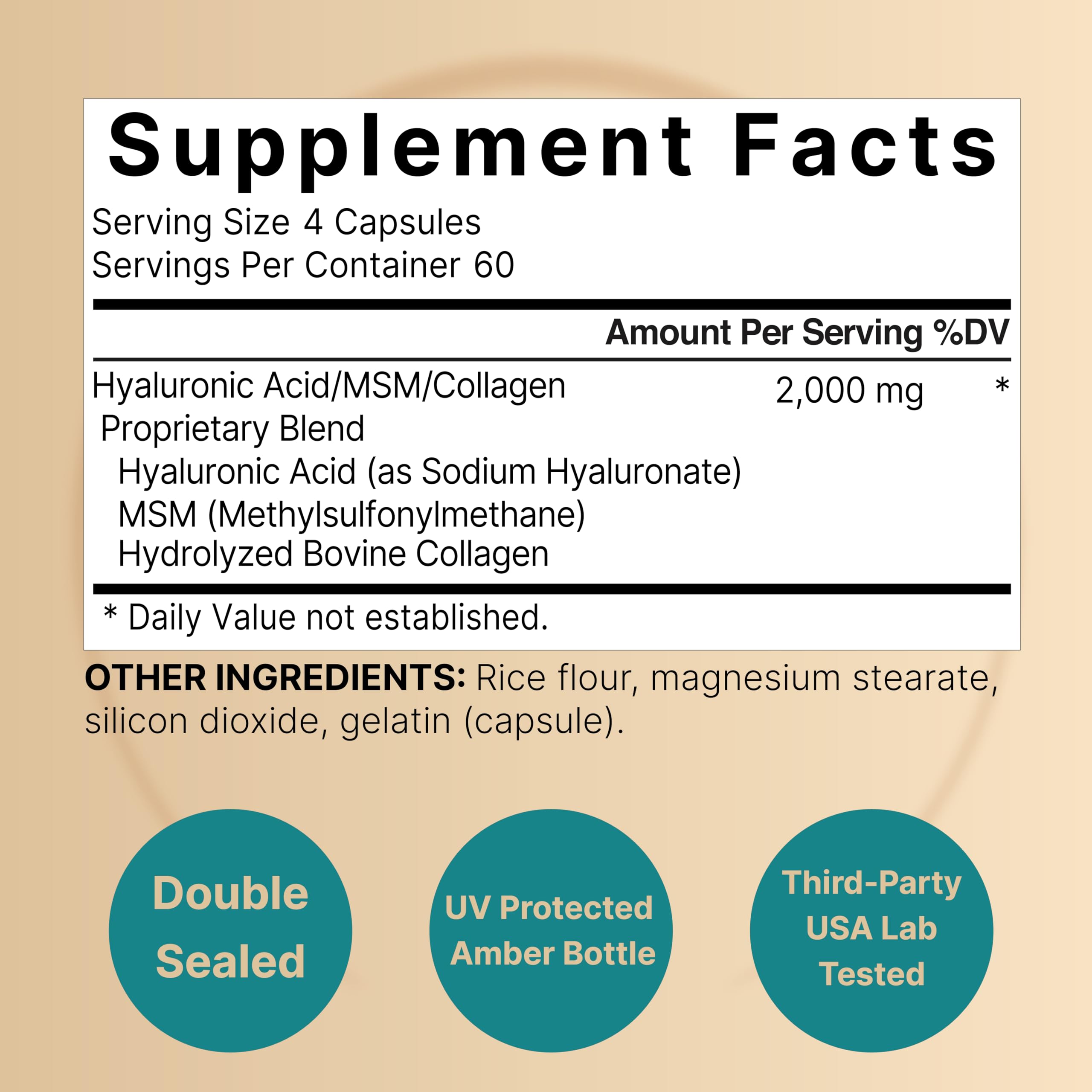 NatureBell Hyaluronic Acid Capsules 2-Pack side view