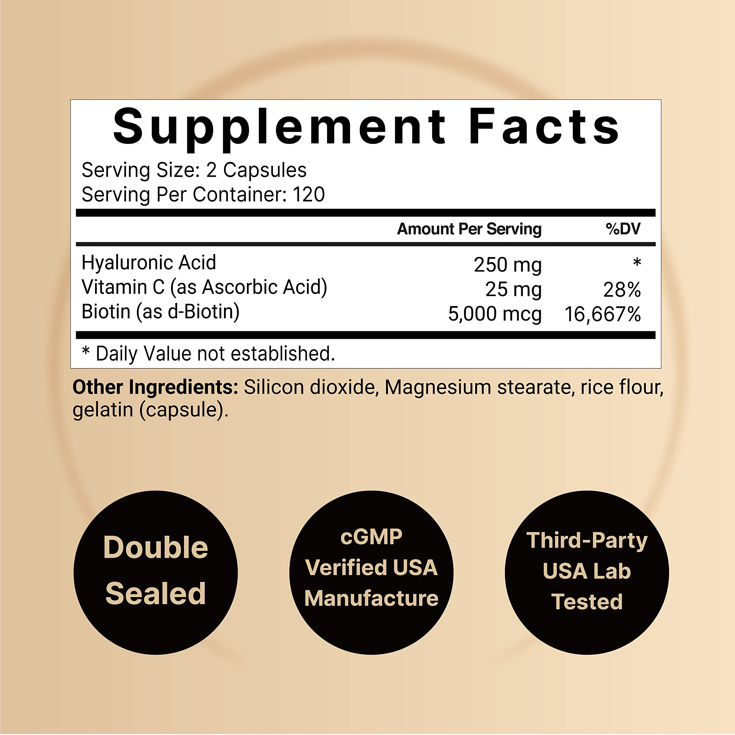 NatureBell Hyaluronic Acid Capsules 2-pack side view