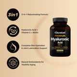 NatureBell Hyaluronic Acid Capsules 240 count bottle back view