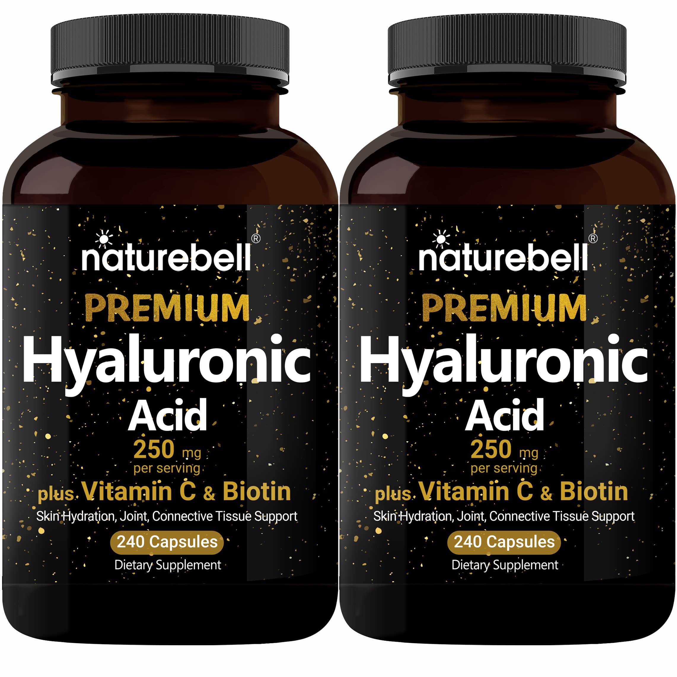 NatureBell Hyaluronic Acid Capsules 240 count bottle front view