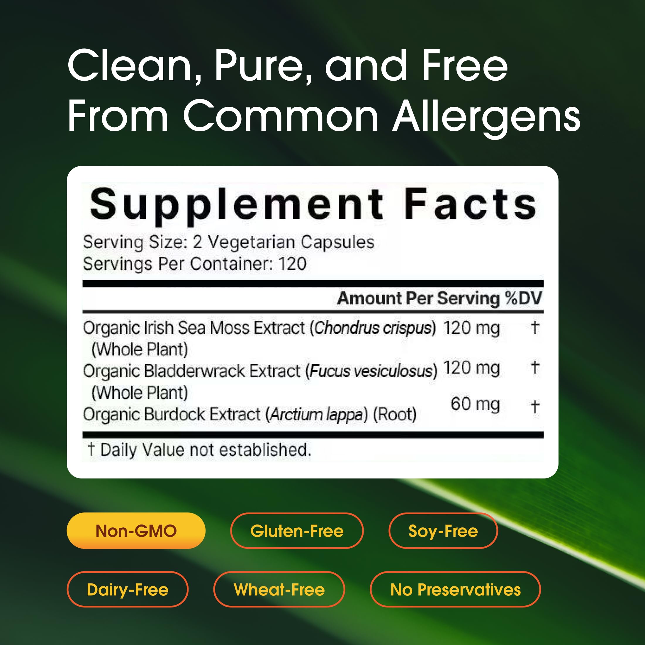 NatureBell Irish Sea Moss 3-in-1 Complex capsules side view