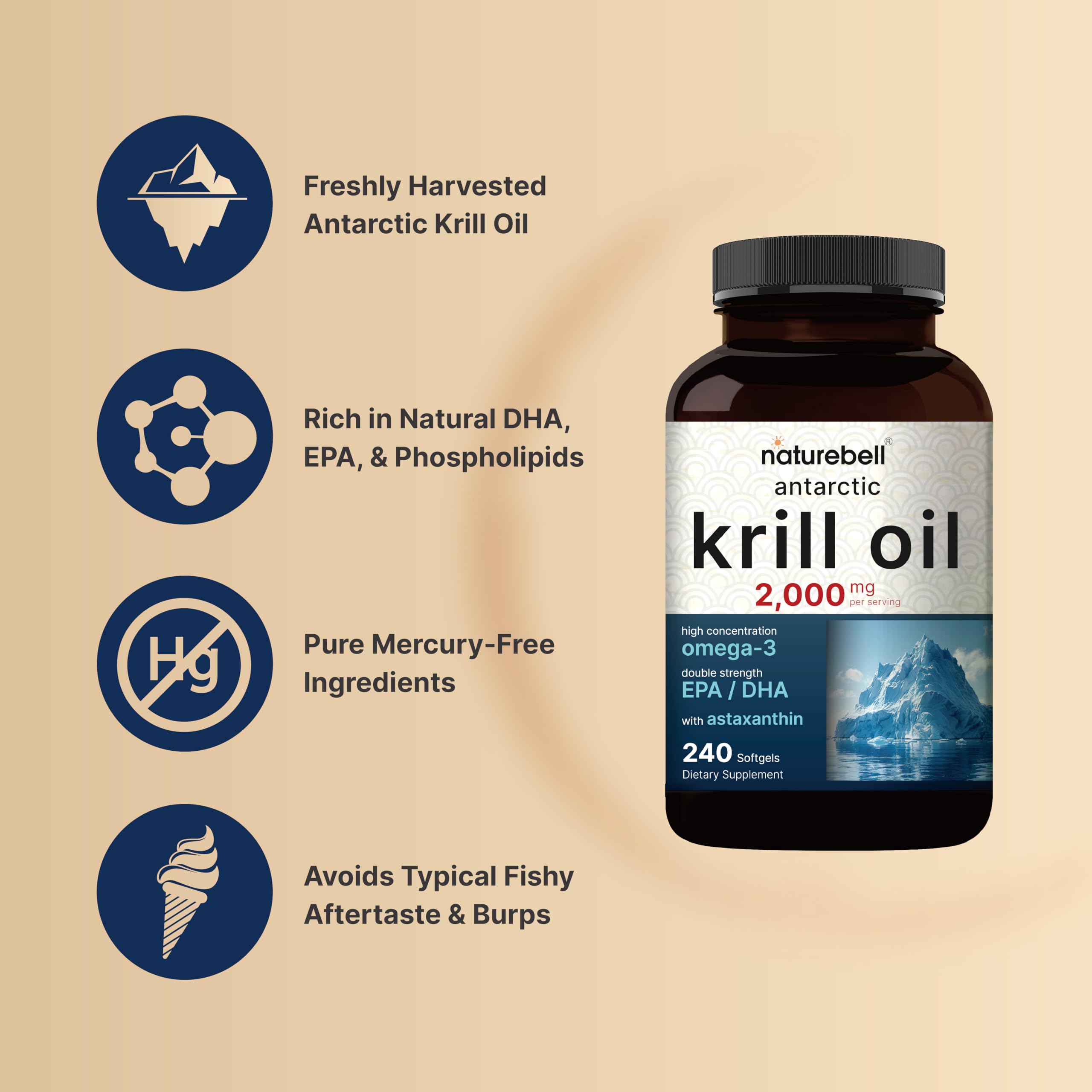 NatureBell krill oil softgel with packaging