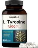 NatureBell L-Tyrosine 1500mg 240 capsules bottle front view