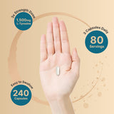 NatureBell L-Tyrosine 1500mg capsules in a hand