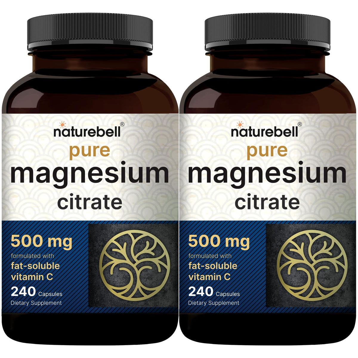 NatureBell Magnesium Citrate 240 capsules front view