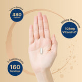 NatureBell Magnesium Citrate 240 capsules on wooden table