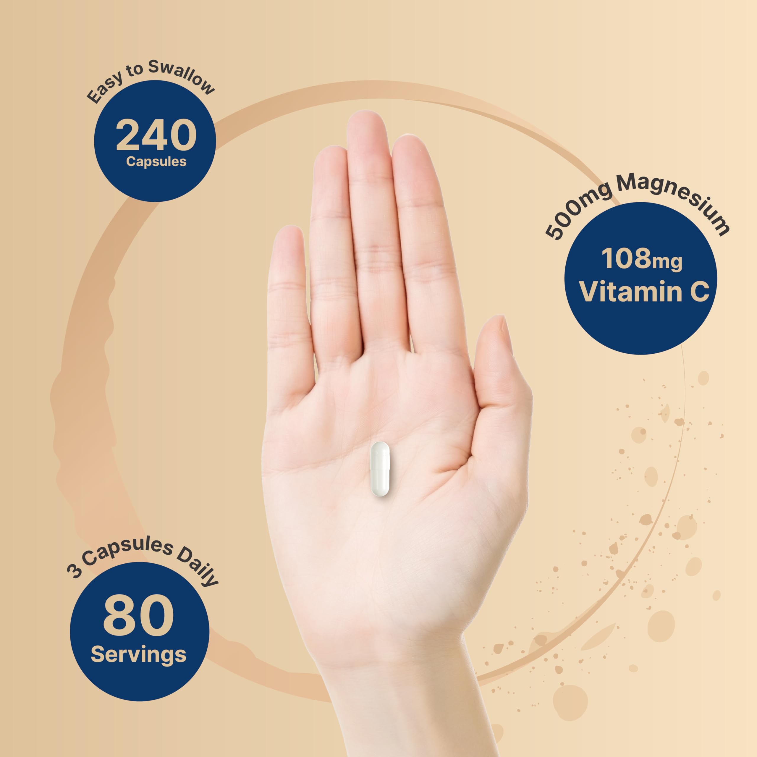 NatureBell Magnesium Citrate capsules on a wooden table