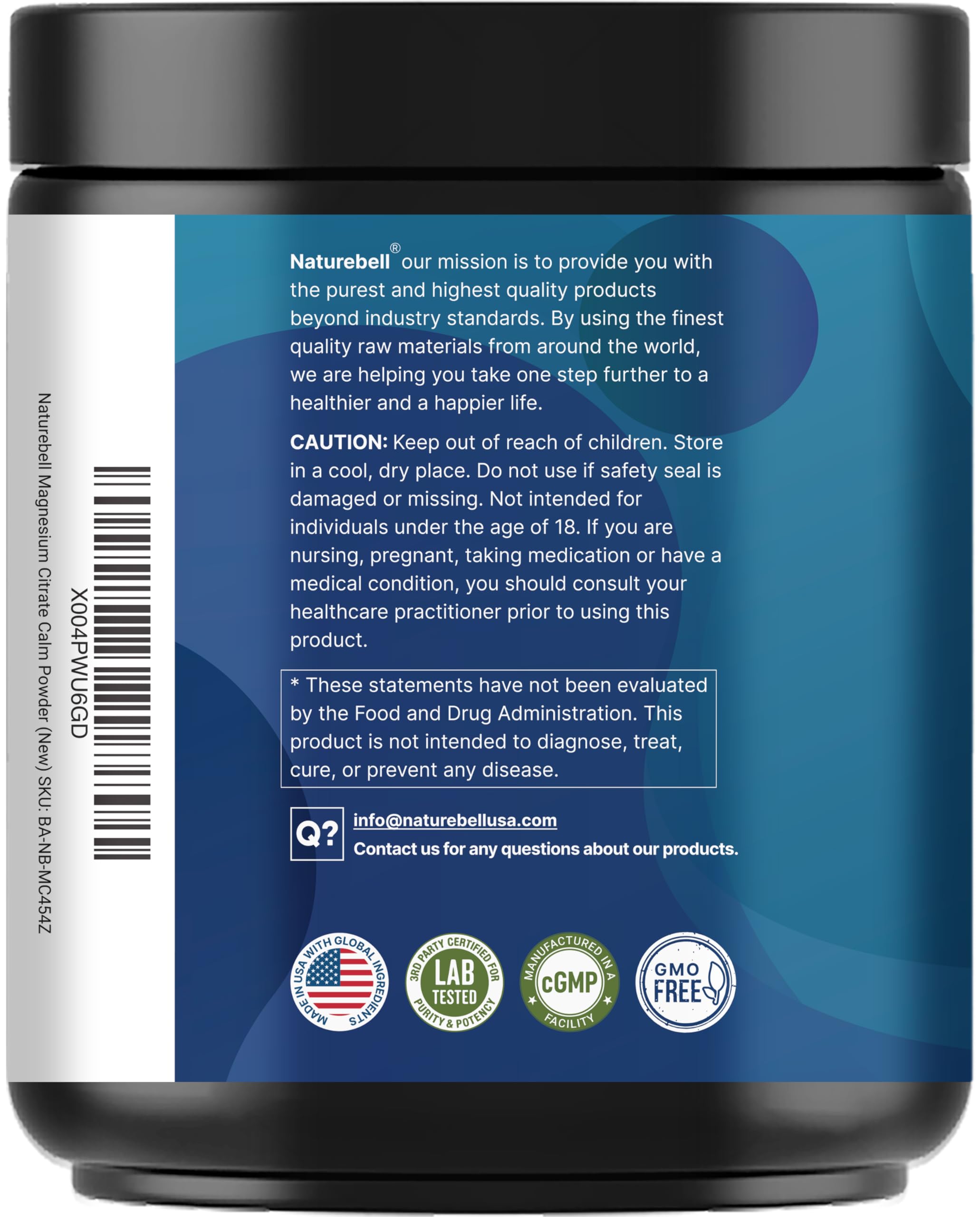 NatureBell Magnesium Citrate Powder on a kitchen counter