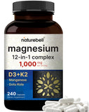 NatureBell Magnesium Complex 12-in-1 1000mg capsules front view