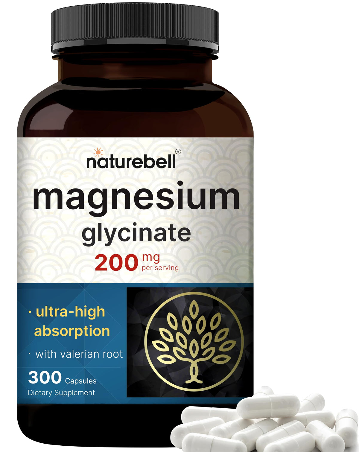 NatureBell Magnesium Glycinate 300 Capsules front view