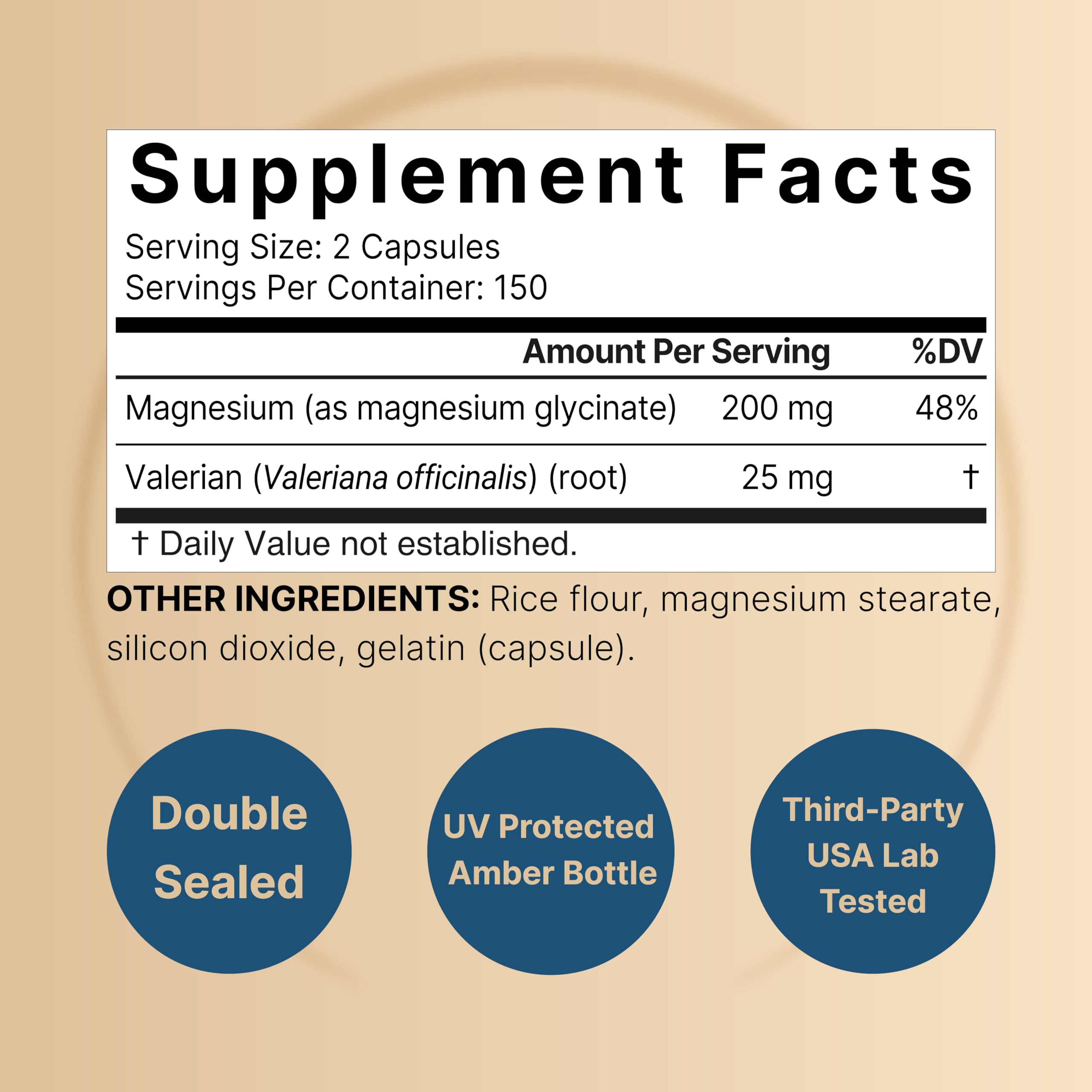 NatureBell Magnesium Glycinate 300 Capsules side view
