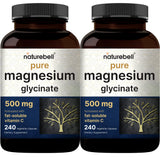 NatureBell Magnesium Glycinate 500mg front view with packaging
