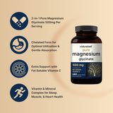NatureBell Magnesium Glycinate 500mg side view of bottle