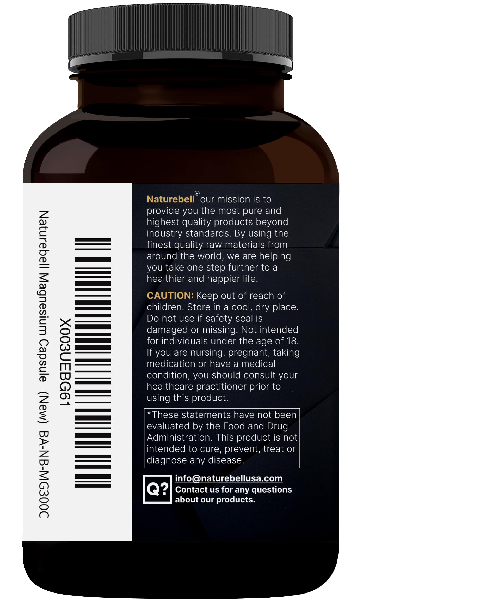 NatureBell Magnesium Glycinate & Citrate product with green plants in background