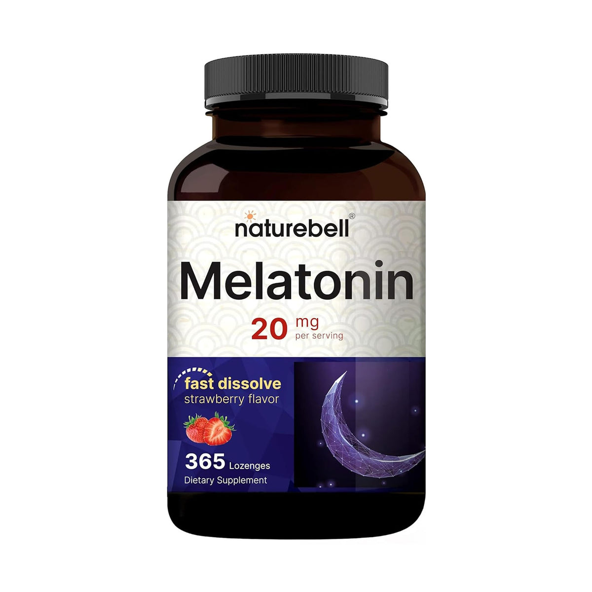 NatureBell Melatonin 20mg fast-dissolve lozenge front view