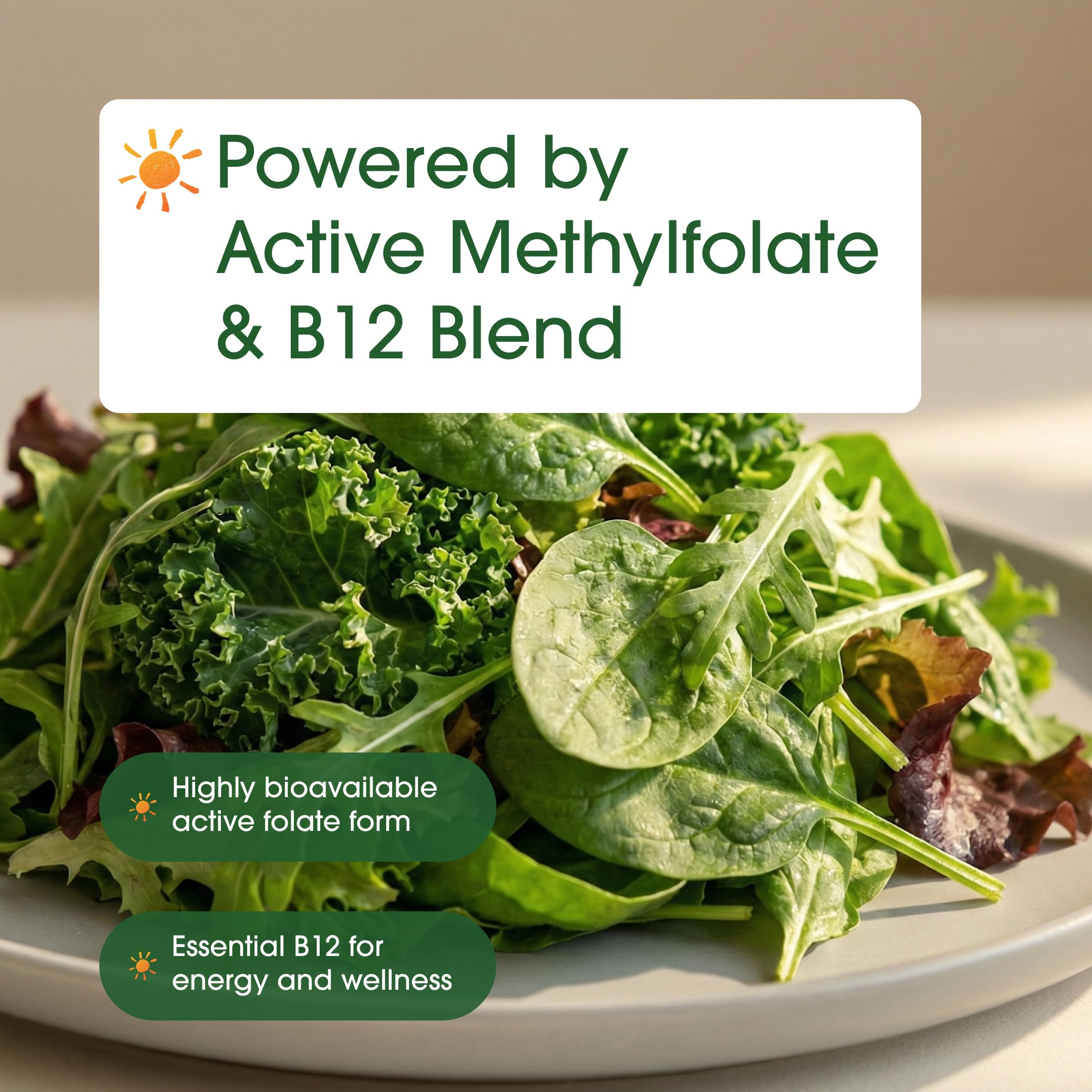 NatureBell Methyl Folate 15mg supplement back view