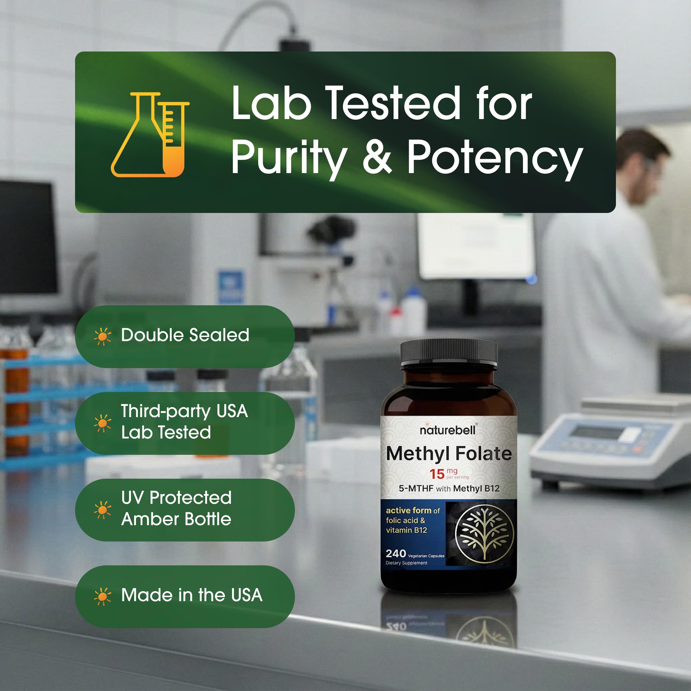 NatureBell Methyl Folate 15mg supplement ingredients list