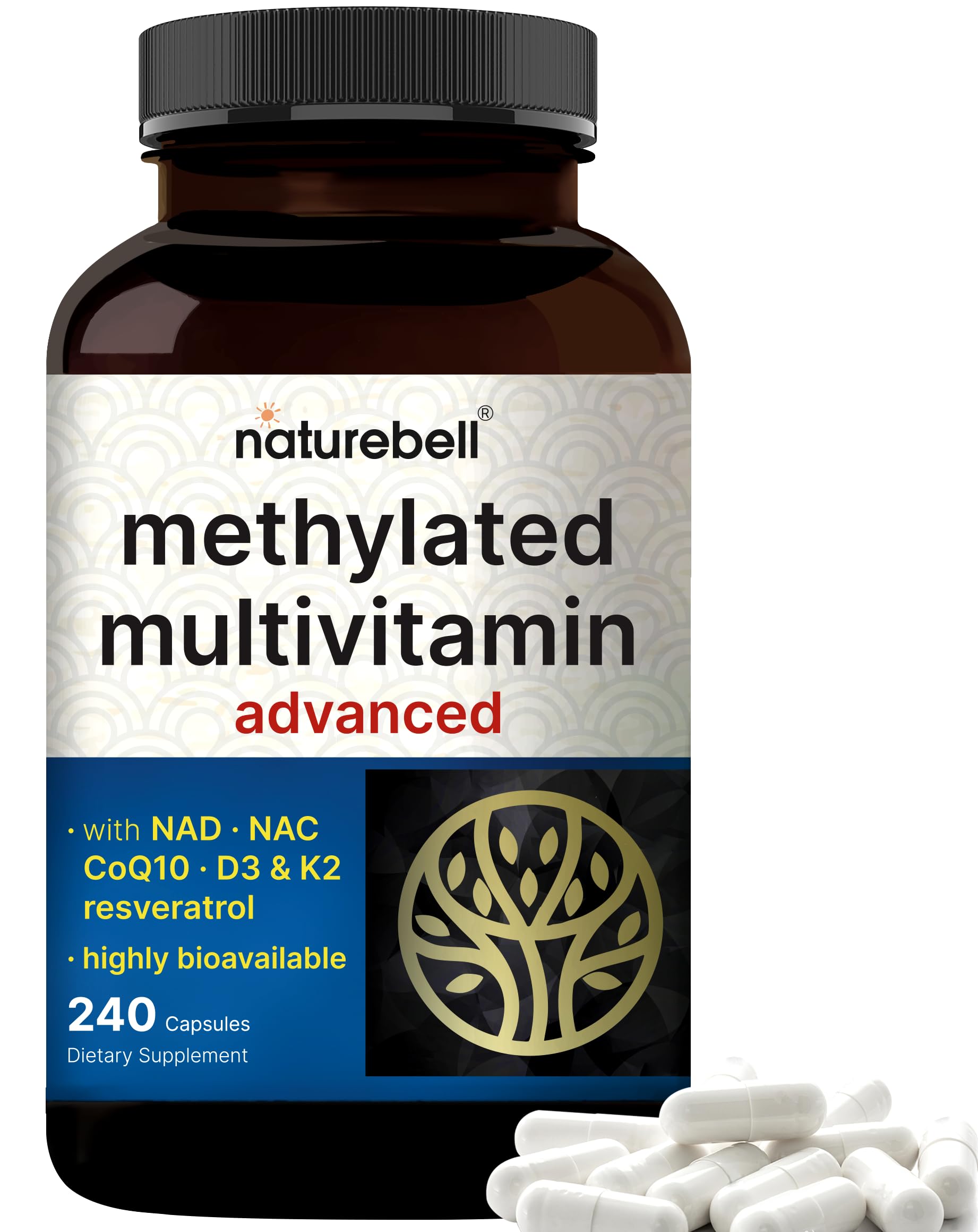 NatureBell Methylated Multivitamin 240 Capsules front view