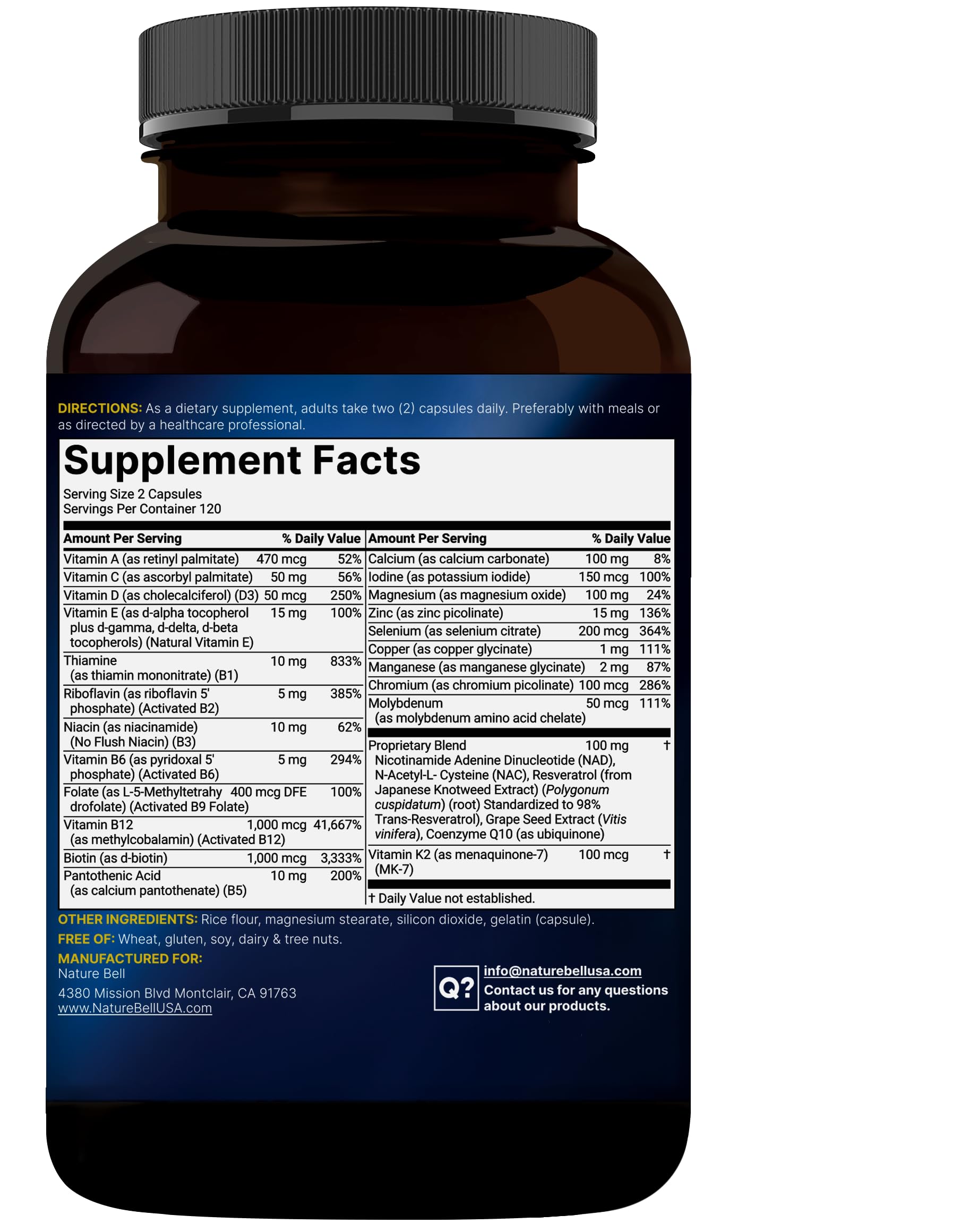 NatureBell Methylated Multivitamin with a measuring spoon