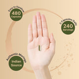 NatureBell Moringa Extract 800mg capsules showing serving size