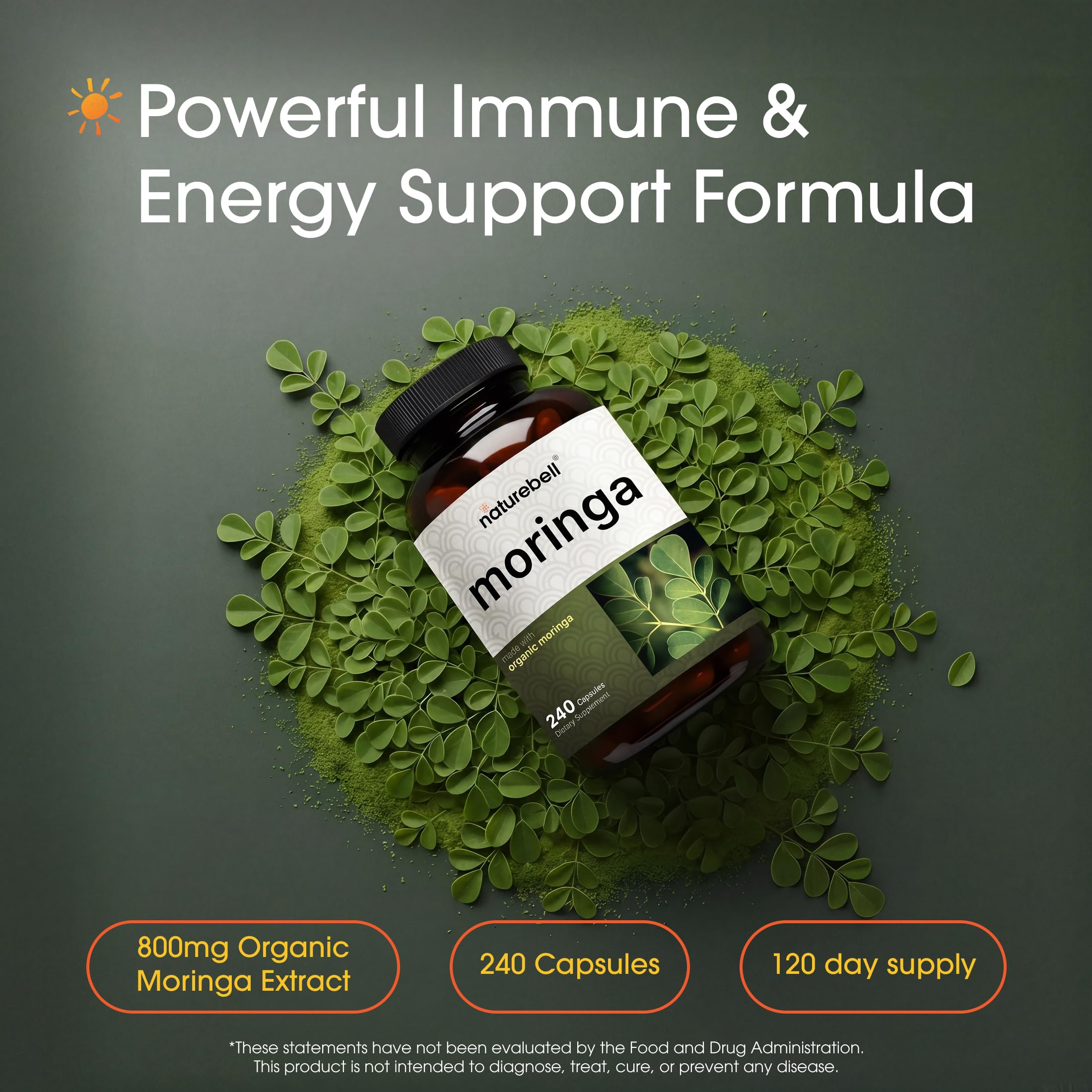 NatureBell Moringa Extract Capsules bottle with label