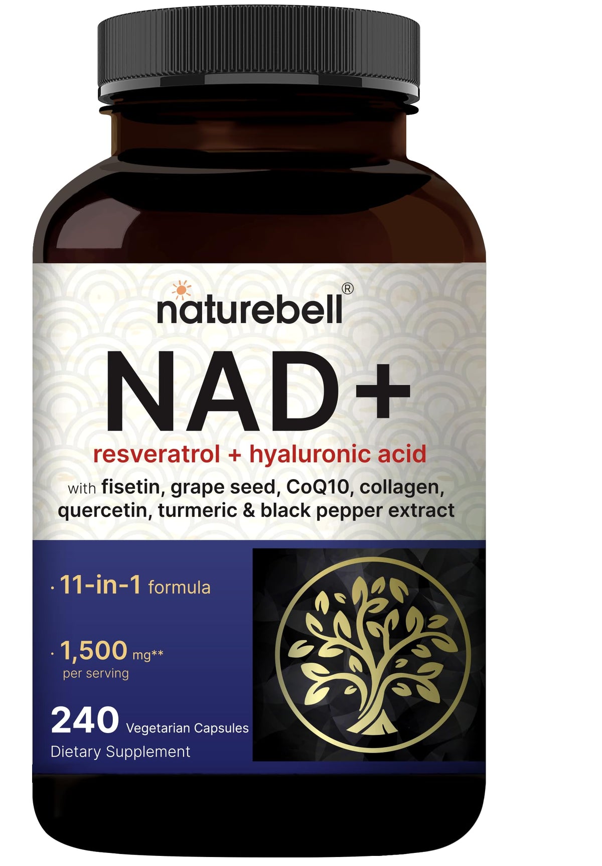 NatureBell NAD+ Complex Resveratrol Capsules front view