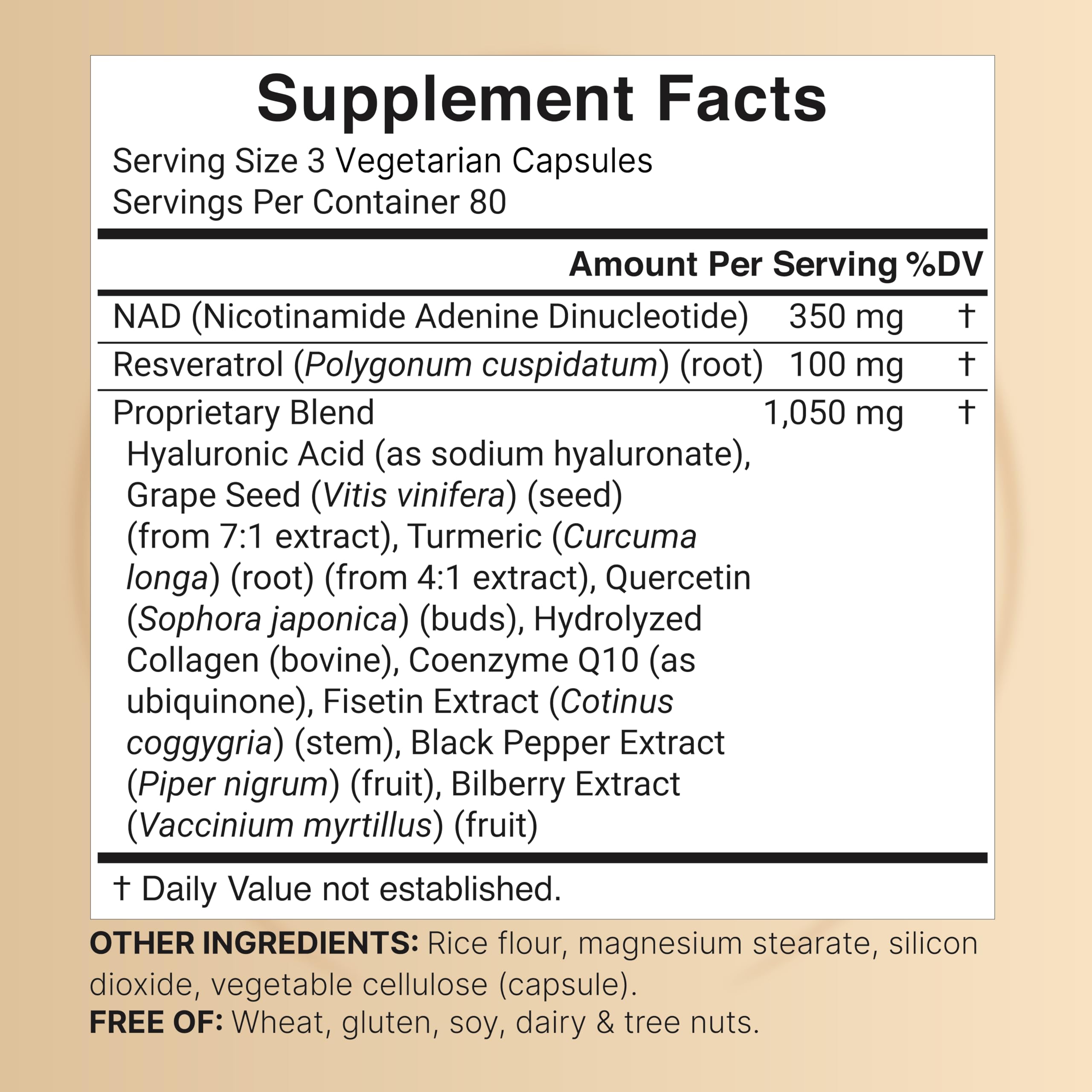 NatureBell NAD+ Complex Resveratrol Capsules side view