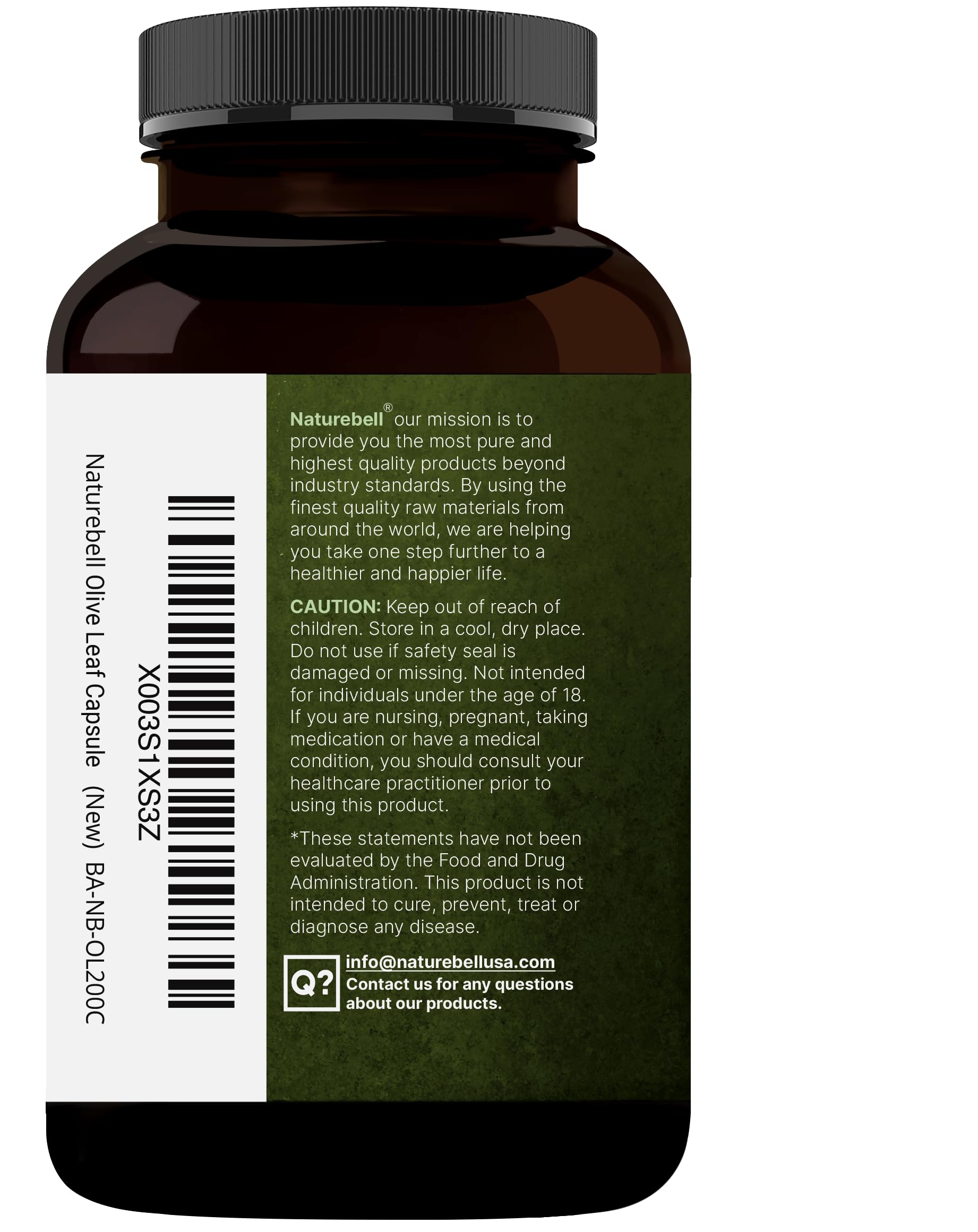 NatureBell Olive Leaf Extract product display with nature background