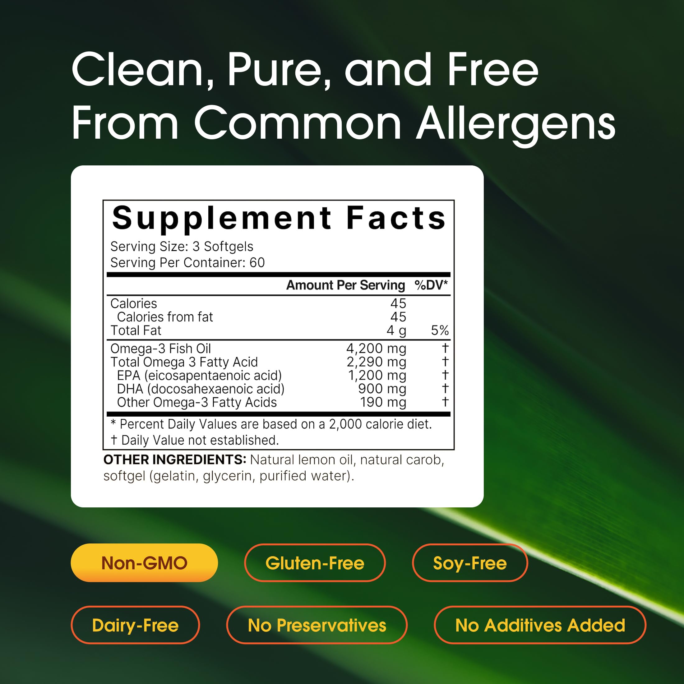 NatureBell Omega-3 Fish Oil Softgels 4200mg bottle with label