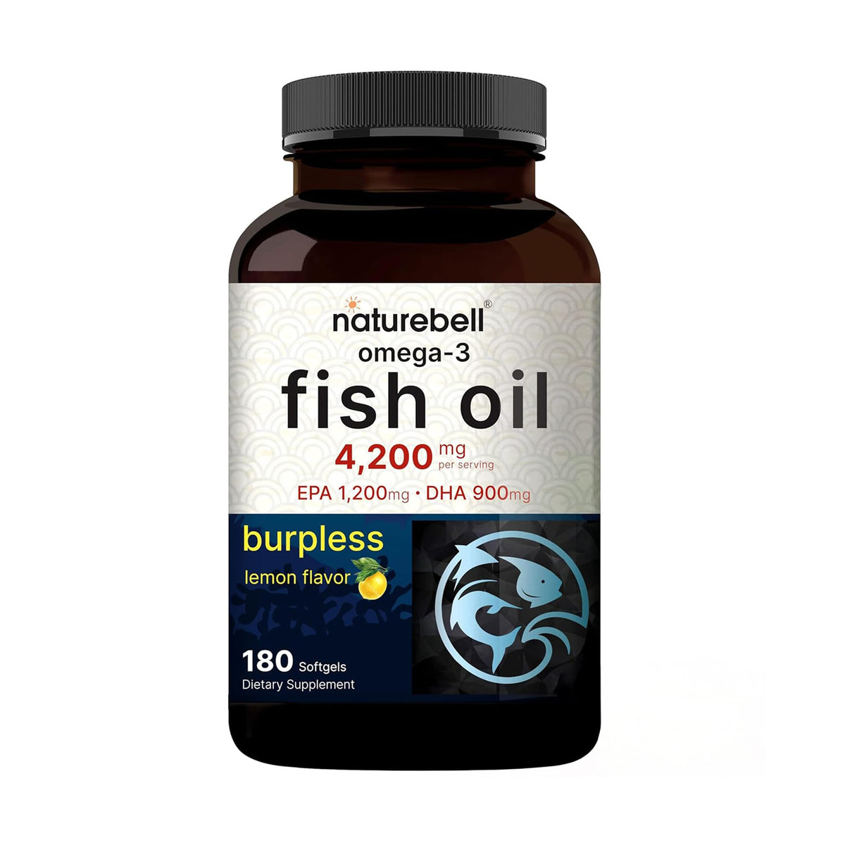 NatureBell Omega-3 Fish Oil Softgels 4200mg front view