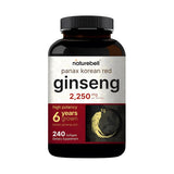 NatureBell Panax Korean Red Ginseng 240 softgels front view